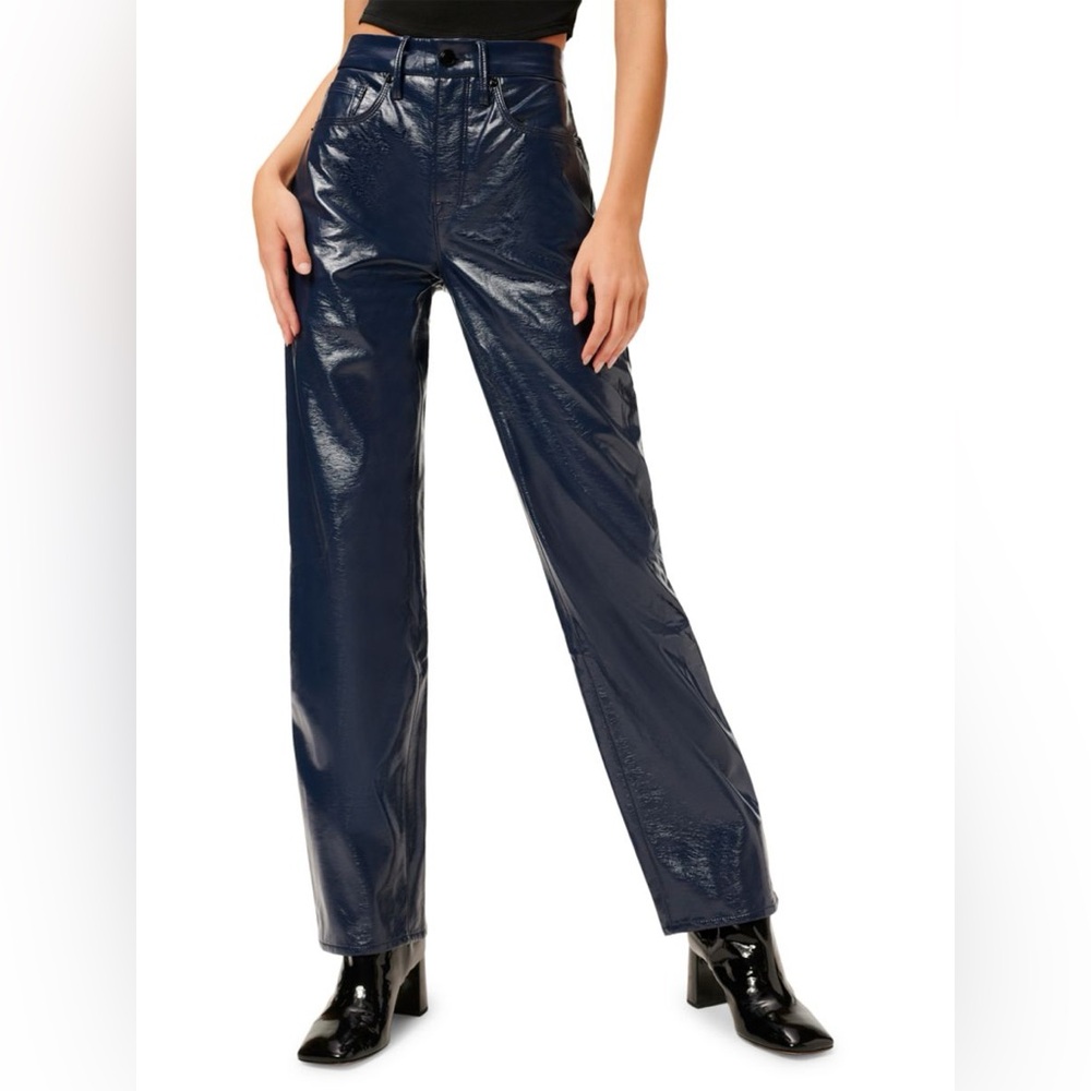 Good American Good 90’s Blue Pleather/Vinyl Pants